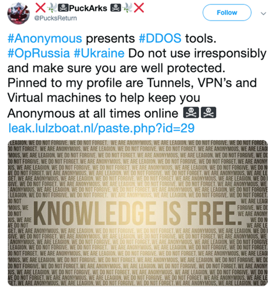 PucksReturn and Anonymous present DDoS Tools - Knowledge is free!